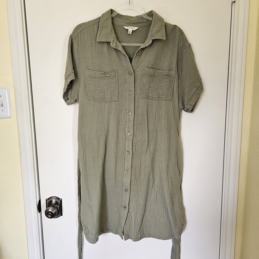 Weatherproof Vintage Olive Shirt Dress